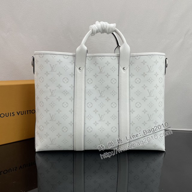 Lv路易威登2023專櫃新款Weekend Tote手袋 LV白花男士手提托特購物袋 M30919 ydh5133